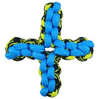 Pet Park Blvd US2051 19 Dog Toy, Rope Twisted Quad Toy, Paracord, Blue