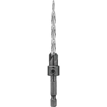 DEWALT DW2569 Drill Bit, 3/16 in Dia, 3-3/4 in OAL, Countersink, Spiral Flute, 4-Flute, 1/4 in Dia Shank, Hex Shank