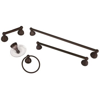 Boston Harbor L0005005B50-10 Bath Accessory Set, Oil Rubbed Bronze, 5-Piece, For: Bathroom