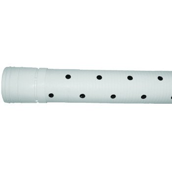 ADS 4520010 Triple-Wall Pipe, 4 in, 10 ft L, Bell x Spigot, White