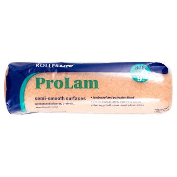 RollerLite ProLam 9KL038 Roller Cover, 3/8 in Thick Nap, 9 in L, Acrylic/Polyester/Wool Cover