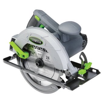 Genesis GCS130 Circular Saw, 13 A, 7-1/4 in Dia Blade, 2-7/16 in D Cutting, 45 deg Bevel