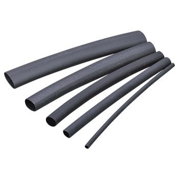 Gardner Bender HST-125 Heat Shrink Tubing, 1/8 to 1/16 in Dia, 4 in L, Polyolefin, Black