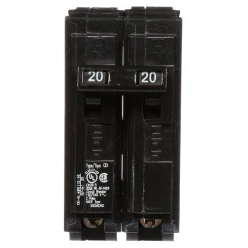 Siemens D220 Circuit Breaker, Low Voltage, QD, 20 A, 2 -Pole, 120/240 VAC, Plug Mounting