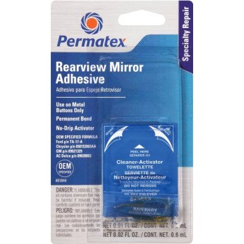 Permatex 81844 Rearview Mirror Adhesive, Liquid, Irritating, Yellow