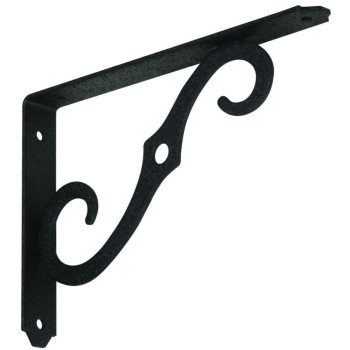 National Hardware 152BC 229427 Shelf Bracket, 80 lb, 8 in L, 0.94 in H, Steel, Antique Black