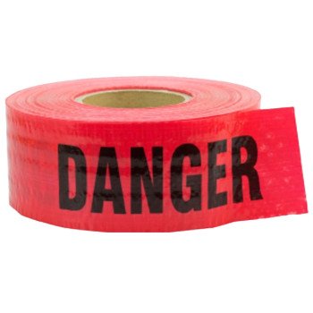 CH Hanson 16031 Reinforced Barricade Tape, 500 ft L, 3 in W, Red, Polyethylene