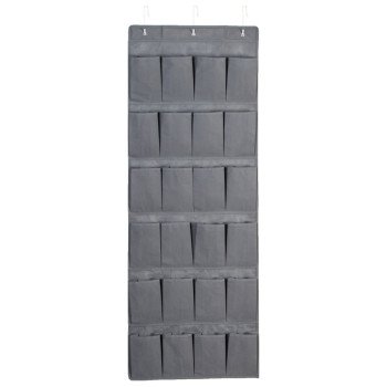 Honey-Can-Do SFT-08231 Shoe Rack, 12 Pairs Capacity, 1-1/2 in W, 57 in H, Fabric, Gray