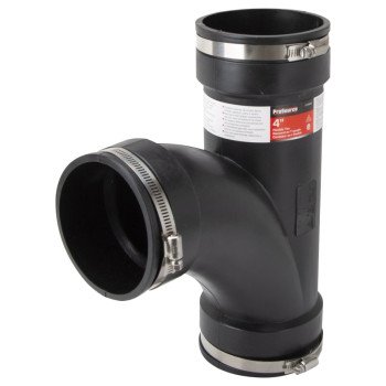 ProSource QT-400 Flexible Pipe Tee, PVC, Black