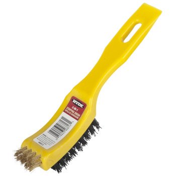 Hyde 46813 Paint Stripping Wire Brush, 0.64 mm L Trim, Brass/Nylon Bristle