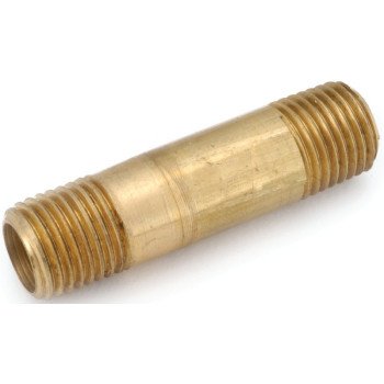 Anderson Metals 736113-0224 Pipe Nipple, 1/8 in, NPT, Brass, 1-1/2 in L