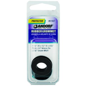 Jandorf 61507 Grommet, Rubber, Black, 9/32 in Thick Panel