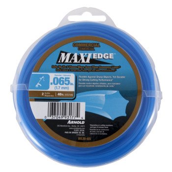 Arnold Maxi Edge Series WLM-65 Trimmer Line, 0.065 in Dia, 40 ft L, Polymer, Blue