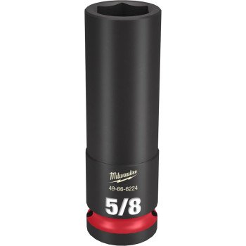 Milwaukee SHOCKWAVE Impact Duty Series 49-66-6224 Deep Impact Socket, 5/8 in Socket, 1/2 in Drive, Square Drive