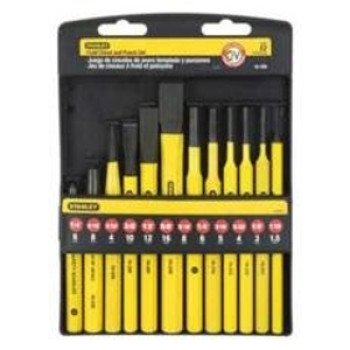 STANLEY 16-299 Punch and Chisel Kit, 12-Piece, Steel, Powder-Coated