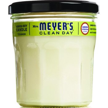 Mrs. Meyer's 42116 Soy Candle, Lemon Verbena Fragrance, 35 hr Burning, White Candle