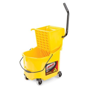 Libman 934 Bucket and Wringer, 26 qt, Polypropylene Bucket/Pail, Polypropylene Wringer, Yellow