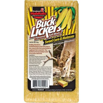 Evolved Habitats Buck Lickers EVO34099 Mineral Block, Sweet Corn Flavor, 4 lb