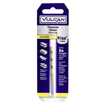 Vulcan 218651OR Jobber Drill Bit, 9/64 in Dia, 3-Flat Shank