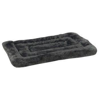 Slumber Pet ZW941 18 13 Plush Dog Mat, 18 in L, 13 in W, Plush Fur/Polyfiber Cover, Gray