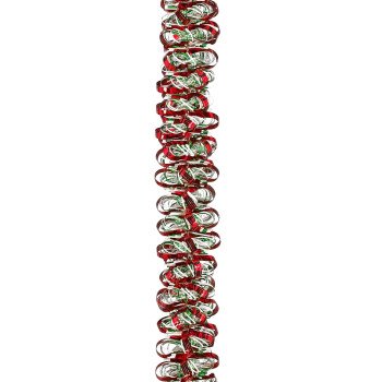 Holidaytrims 3786450 Garland, 12 ft L, PVC, Green/Red/Snow White, Indoor