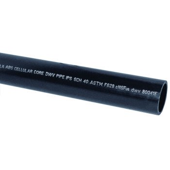 JM Eagle 27391 Pipe, 4 in, 10 ft L, DWV, Solvent Weld, SCH 40 Schedule, ABS/Foam, Black