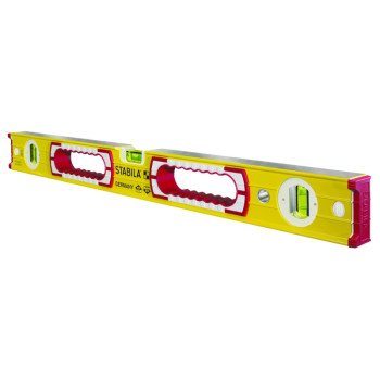 Stabila 37424 Spirit Level, 24 in L, 3-Vial, Non-Magnetic, Aluminum, Yellow