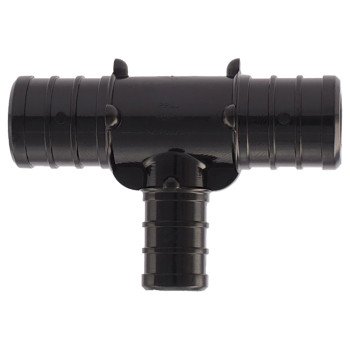 Apollo PXPAT3434125PK Pipe Tee, 3/4 x 1/2 in, Barb, Plastic, Black, 200 psi Pressure