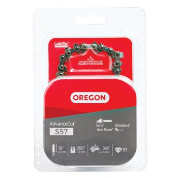 Oregon S57 Chainsaw Chain, 16 in L Bar, 0.05 Gauge, 3/8 in TPI/Pitch, 57-Link