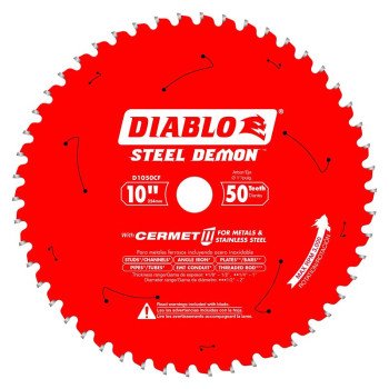 Diablo D1050CF Circular Saw Blade, 10 in Dia, 1 in Arbor, 50-Teeth, Carbide Cutting Edge