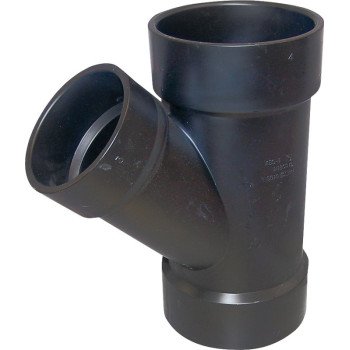 Canplas 102325LBC Reducing Pipe Wye, 2 x 2 x 1-1/2 in, Hub, ABS, Black