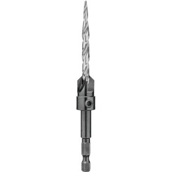 DEWALT DW2570 Drill Bit, 7/32 in Dia, 1-3/8 in OAL, Countersink, Spiral Flute, 4-Flute, 1/4 in Dia Shank, Hex Shank