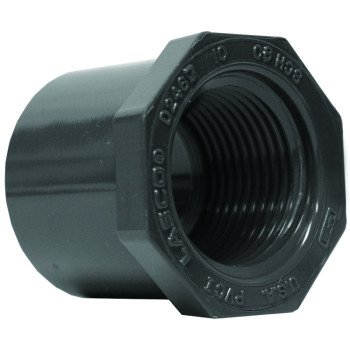 Lasco 838247BC Reducing Bushing, 2 x 1/2 in, Spigot x Female, PVC, SCH 80 Schedule