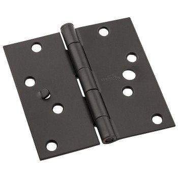 National Hardware 512 Series N830-402 Door Hinge, 4 in H Frame Leaf, Steel, Oil-Rubbed Bronze, Flush, Removable Pin