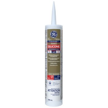 GE Silicone II SE2191 Kitchen and Bath Sealant, Clear, 65 deg F, 10.1 oz Cartridge