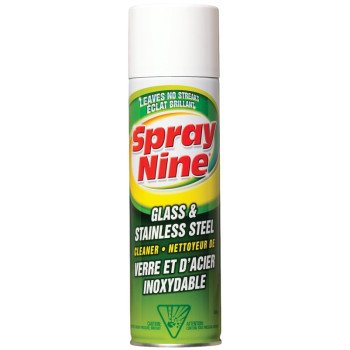 Spray Nine C23319 Glass and Stainless Steel Cleaner, 19 oz Aerosol Can, Liquid, Citrus, White