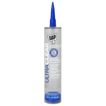 DAP 18388 Ultra Clear Sealant, Crystal Clear, 20 to 120 deg F, 10.1 oz Cartridge