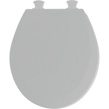 Mayfair 41EC 162/46EC Toilet Seat, Round, Molded Wood, Silver, Twist Hinge