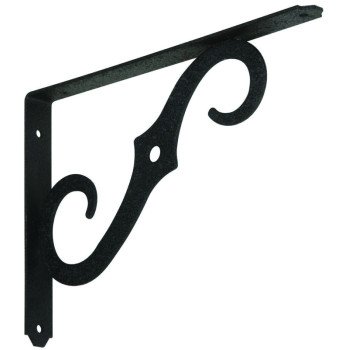 National Hardware 152BC 229450 Shelf Bracket, 100 lb, 10 in L, 0.94 in H, Steel, Antique Black