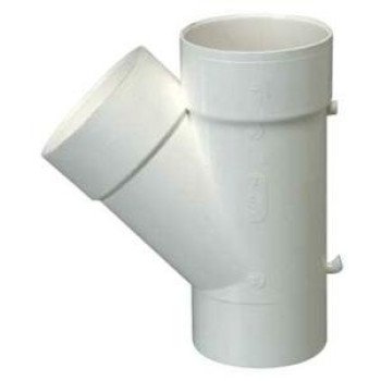 IPEX 40334 Pipe Wye, 1-1/2 x 1-1/2 x 1-1/4 in, Spigot x Hub, PVC