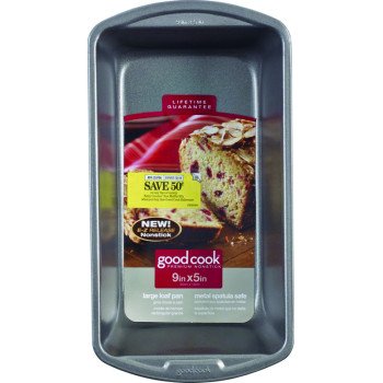 Goodcook 04026 Non-Stick Loaf Pan, 13 in L, 9.1 in W, 7.1 in H, Steel, Dishwasher Safe: Yes