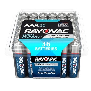 Rayovac 824-36PPK Battery, 1.5 V Battery, 1100 mAh, AAA Battery, Alkaline, 36/PK