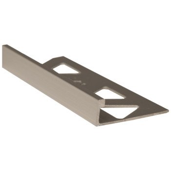 Shur-Trim ET2150SCA08 Flat Tile Edge, 8 ft L, 5/16 in W, Aluminum, Satin Clear Anodized