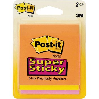 Post-it Marrakesh 3321-SSAN Super Sticky Note, Neon, 45-Sheet