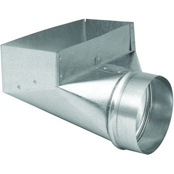 Imperial GV0626-C Wall Register Angle Boot, 4 in L, 10 in W, 6 in H, 90 deg Angle, Steel, Galvanized