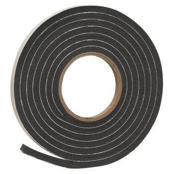 Frost King R538H Foam Tape, 3/8 in W, 10 ft L, 5/16 in Thick, Rubber, Black