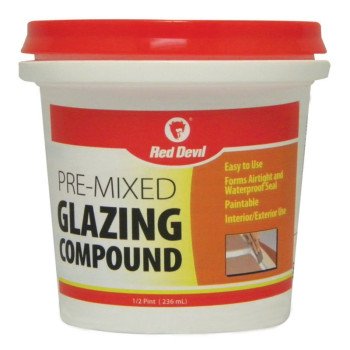 Red Devil 0662 Glazing Compound, Solid, Mild, Off-White, 0.5 pt Tub