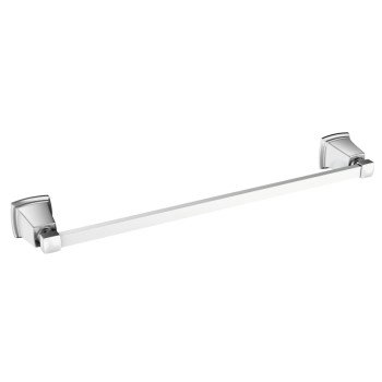 Moen Y3218CH Towel Bar, 18 in L Rod, Aluminum, Chrome, Surface Mounting