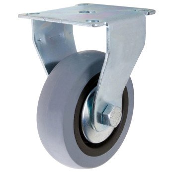 Shepherd Hardware G1 Series 3547 Rigid Caster, 3 in Dia Wheel, TPR Wheel, Gray, 121 lb