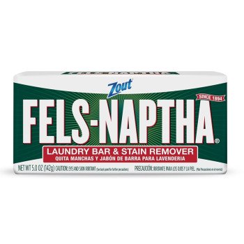 Zout Fels-Naptha 1975025 Laundry Bar and Stain Remover, 5 oz, Wrapped, Bar, Scented, Yellow